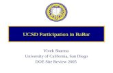 UCSD Participation in BaBar Vivek Sharma University of California, San Diego DOE Site Review 2005.