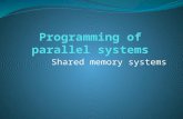 Shared memory systems. What is a shared memory system Single memory space accessible to the programmer Processor communicate through the network to the.