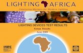 LIGHTING DEVICES TEST RESULTS Kenya Results June 2009.