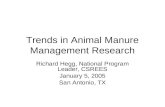 Trends in Animal Manure Management Research Richard Hegg, National Program Leader, CSREES January 5, 2005 San Antonio, TX.