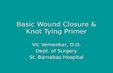 Basic Wound Closure & Knot Tying Primer Vic Vernenkar, D.O. Dept. of Surgery St. Barnabas Hospital.