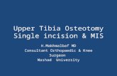 Upper Tibia Osteotomy Single incision & MIS H.Makhmalbaf MD Consultant Orthopaedic & Knee Surgeon Mashad University.