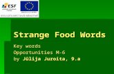 Strange Food Words Key words Opportunities M-6 by Jūlija Juroita, 9.a.
