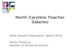 North Carolina Teacher Salaries State Board of Education March 2013 Alexis Schauss, Director of School Business.