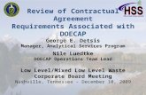 Review of Contractual Agreement Requirements Associated with DOECAP George E. Detsis Manager, Analytical Services Program Nile Luedtke DOECAP Operations.