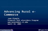 Advancing Rural e-Commerce Jean Plymale Virginia Tech eCorridors Program  April 18, 2005.
