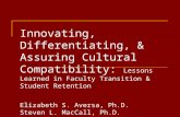 Innovating, Differentiating, & Assuring Cultural Compatibility: Lessons Learned in Faculty Transition & Student Retention Elizabeth S. Aversa, Ph.D. Steven.