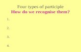 Four types of participle How do we recognise them? 1. 2. 3. 4.