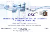 Measuring Interaction QoE in Internet Videoconferencing Prasad Calyam (Presenter) Ohio Supercomputer Center, The Ohio State University Mark Haffner, Prof.