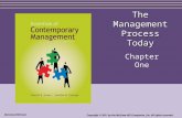 The Management Process Today Chapter One Copyright © 2011 by the McGraw-Hill Companies, Inc. All rights reserved. McGraw-Hill/Irwin.