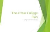 The 4-Year College Plan College Academic Vocabulary.