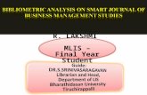 R. LAKSHMI MLIS – Final Year Student.  Publication productivity of any literature is the index to know the growth of that science. Measuring the publication.