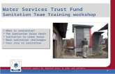 Water Services Trust Fund Sanitation Team Training workshop  What is sanitation?  The Sanitation Value Chain  Sanitation in urban Kenya  Main sanitation.