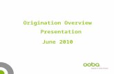 Origination Overview Presentation June 2010. oobarometer Analysis: Indicator May 2010 May 2009 Change yr on yr (May 10 vs May 09) Apr 2010 Change month.