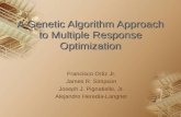 A Genetic Algorithm Approach to Multiple Response Optimization Francisco Ortiz Jr. James R. Simpson Joseph J. Pignatiello, Jr. Alejandro Heredia-Langner.