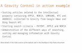 A Gravity Control in action example Sorting articles related to the intellectual property containing APPLE, NOKIA, SAMSUNG, HTC and ANDROID, collected.