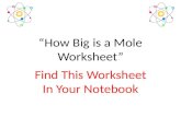 “How Big is a Mole Worksheet” Find This Worksheet In Your Notebook.