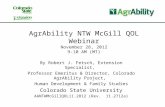 AgrAbility NTW McGill QOL Webinar November 28, 2012 9-10 AM (MT) By Robert J. Fetsch, Extension Specialist, Professor Emeritus & Director, Colorado AgrAbility.
