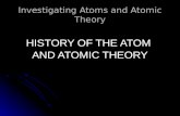 Investigating Atoms and Atomic Theory HISTORY OF THE ATOM AND ATOMIC THEORY.