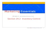 Chapter 24 Stock Handling and Inventory Control 1 Marketing Essentials Section 24.2 Inventory Control Chapter 24 Stock Handling and Inventory Control.