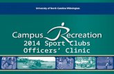 2014 Sport Clubs Officers’ Clinic. Welcome Introduction – Zach Gilbert - Assistant Director – Brian Stelzer - Coordinator – Andy Rampe - Coordinator.