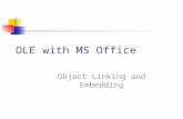 OLE with MS Office Object Linking and Embedding. MS Office is a suite of software The applications can share information among themselves There are different.