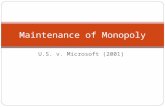 U.S. v. Microsoft (2001) Maintenance of Monopoly.