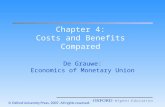 Chapter 4: Costs and Benefits Compared De Grauwe: Economics of Monetary Union.
