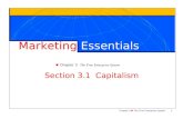 Chapter 3 The Free Enterprise System1 Section 3.1 Capitalism Marketing Essentials.