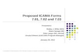 © Association of Administrators on the Interstate Compact on Adoption and Medical Assistance - AAICAMA Proposed ICAMA Forms 7.01, 7.02 and 7.03 Presenters: