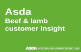 Asda Beef & lamb customer insight. 5,000 colleagues (3 rd largest NI employer) Market Share c.17% 19mn UK customers.