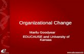 Organizational Change Marilu Goodyear EDUCAUSE and University of Kansas.