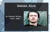 Damien Rice By Breanne Miller Music 1010. Biography Born in Dublin, Ireland on December 7, 1973 He grew up in Celbridge, Ireland where he first developed.