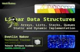 Arrays, Lists, Stacks, Queues Static and Dynamic Implementation Svetlin Nakov Telerik Software Academy academy.telerik.com Technical Trainer .