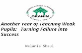 Another Year of Teaching Weak Pupils: Turning Failure into Success Melanie Shaul.