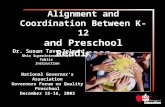 Alignment and Coordination Between K-12 and Preschool Readiness Dr. Susan Tave Zelman Ohio Superintendent of Public Instruction National Governor’s Association.