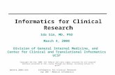 March 4, 2008: I. SimInformatics for Clinical Research Epi 206 – Medical Informatics Ida Sim, MD, PhD March 4, 2008 Division of General Internal Medicine,