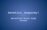 Genetics Jeopardy! Waterford Union High School. Rules Each team sends one person per turn. They cannot get help from their team First to “buzz” in gets.