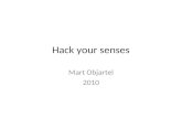 Hack your senses Mart Objartel 2010. Hack your senses Tongue vision EM fields Orientation.