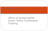 Office of Sustainability Green Office Certification Training Course 5: Food.