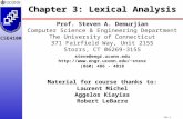 CH3.1 CSE4100 Chapter 3: Lexical Analysis Prof. Steven A. Demurjian Computer Science & Engineering Department The University of Connecticut 371 Fairfield.
