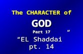 The CHARACTER of GOD Part 17 “EL Shaddai” pt. 14.