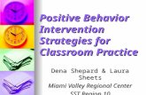 Positive Behavior Intervention Strategies for Classroom Practice Dena Shepard & Laura Sheets Miami Valley Regional Center SST Region 10.
