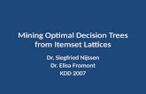Mining Optimal Decision Trees from Itemset Lattices Dr, Siegfried Nijssen Dr. Elisa Fromont KDD 2007.