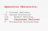 Operative Obstetrics: I.Forceps Delivery II.Vacuum Extraction III.Breech Delivery IV.Cesarean Deliver V.Postpartum Hysterectomy.