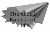 Chemical Basis of Life. Matter and Energy zMatter- anything that occupies space and has mass ysolid, liquid, gas zMass-amount of matter a substance contains.