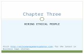 HIRING ETHICAL PEOPLE Chapter Three Visit  for the latest in business news stories.