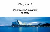 Chapter 3 Decision Analysis (cont). Decision Trees decision tree Any problem that can be presented in a decision table can also be graphically represented.