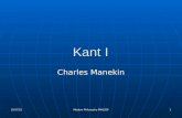 9/18/2015 Modern Philosophy PHIL320 1 Kant I Charles Manekin.