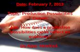 Date: February 7, 2013 Topic: Production Possibilities Curves Aim: How does a production possibilities curve reflect an economy? Do Now: Handout.